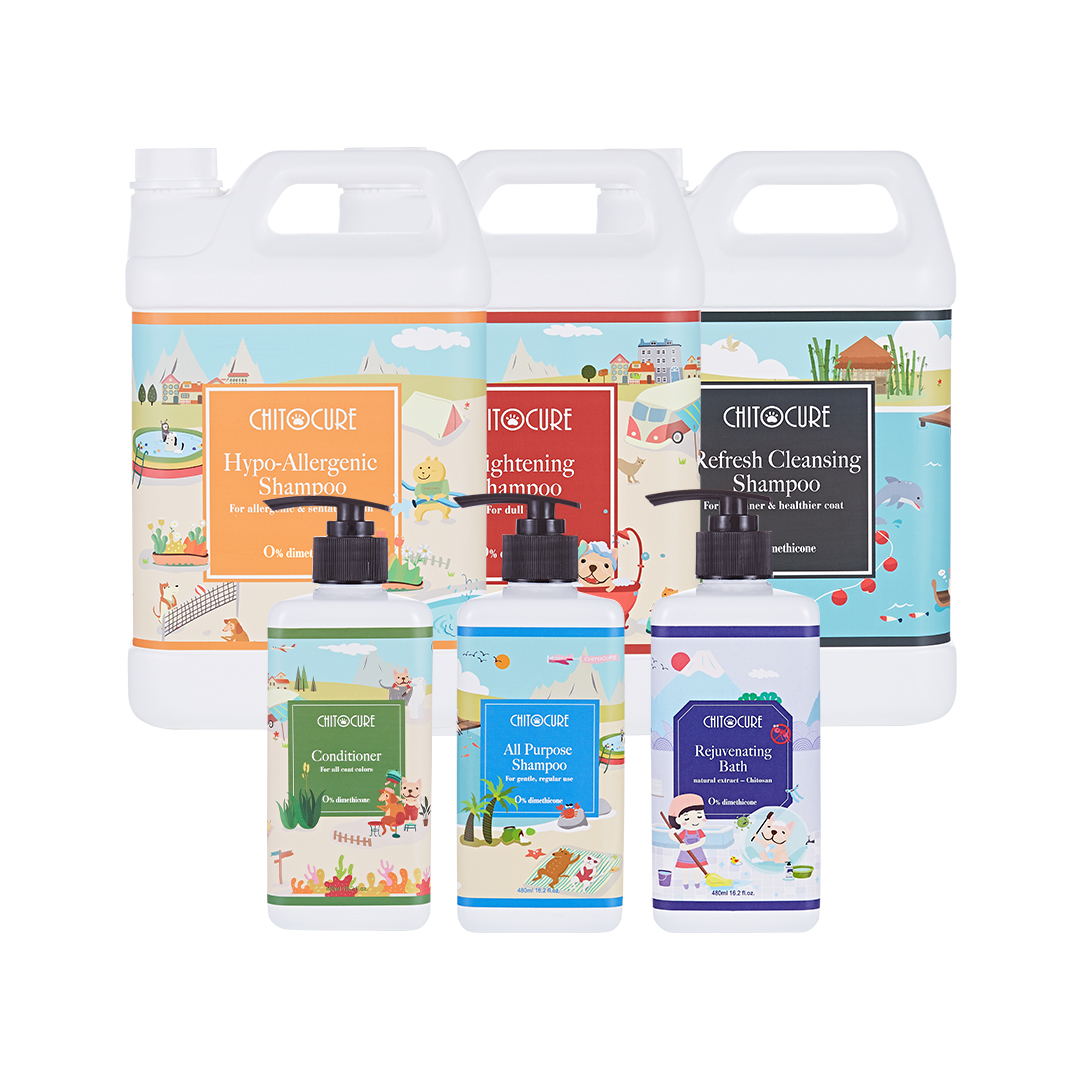 Chitocure pet shampoo and conditioner