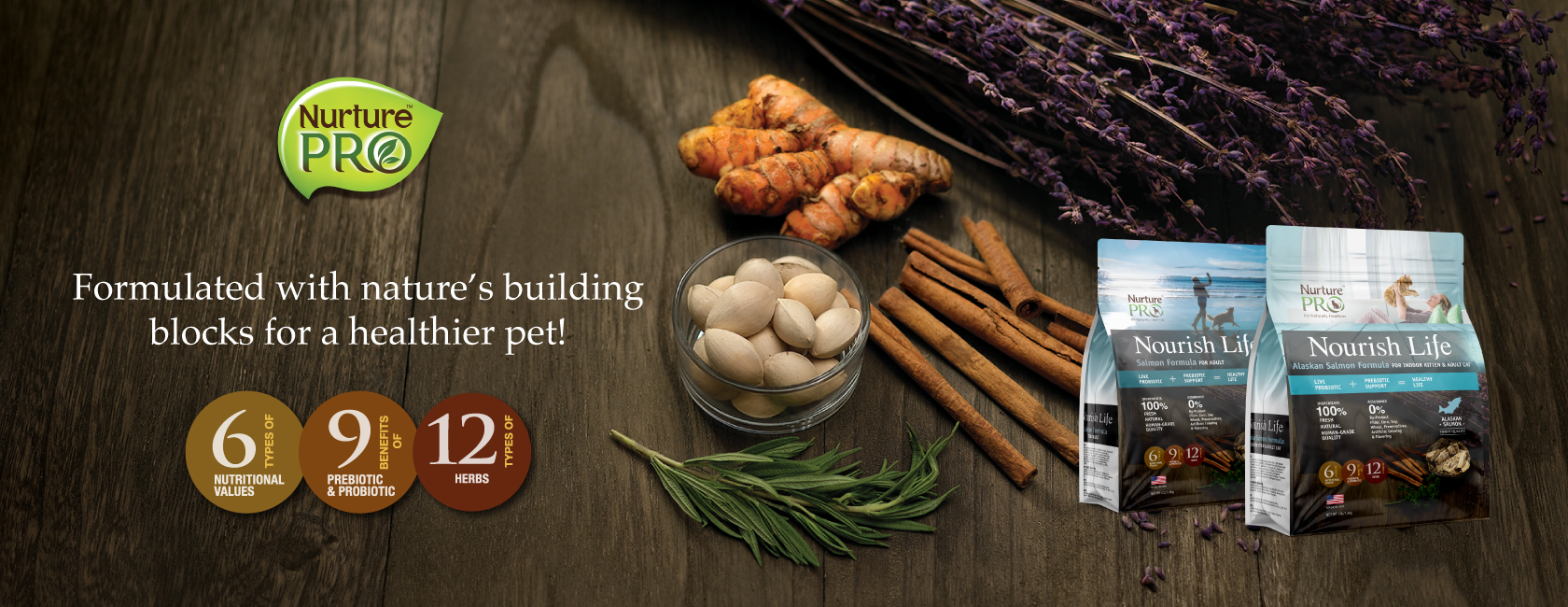 An image of Nurture Pro's Ingredients and Pet Food Products